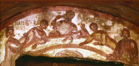 Meal Scene from Room 45 of the Peter and Marcellinus Catacomb, Rome