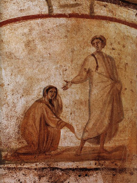 The Hemorrhaging Woman, Catacombs of Marcellinus and Peter, Rome