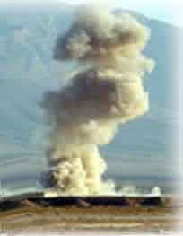 A bomb strikes in Afghanistan, Fall 2001