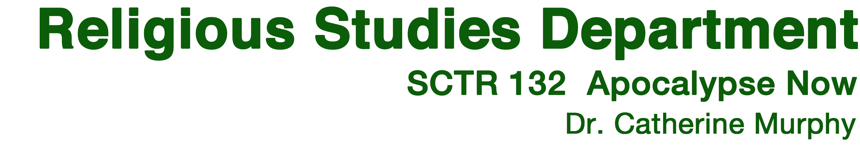 Religious Studies Department, SCU