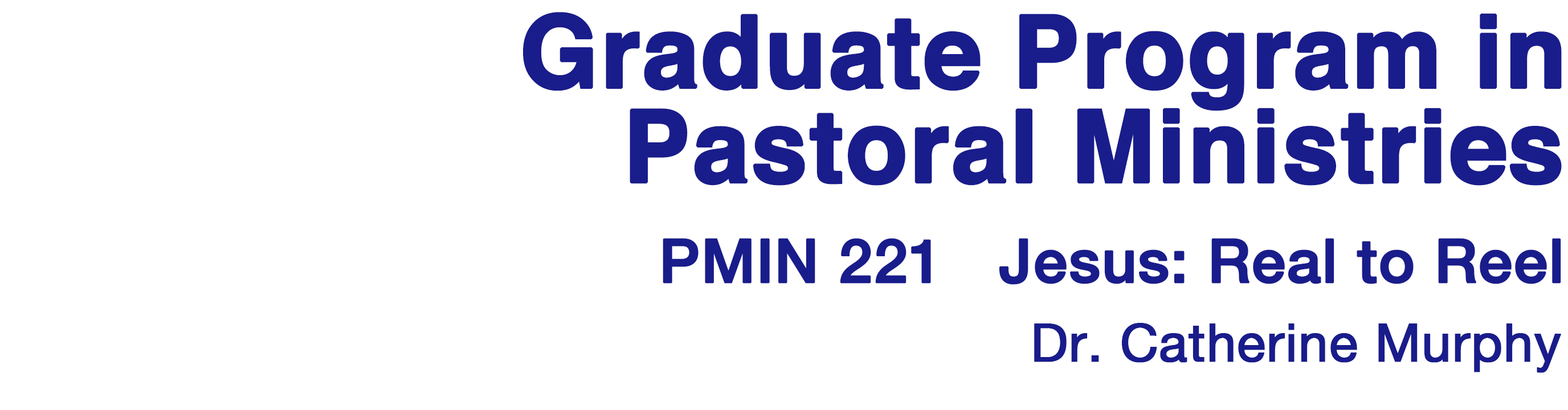 Graduate Program in Pastoral Ministries
