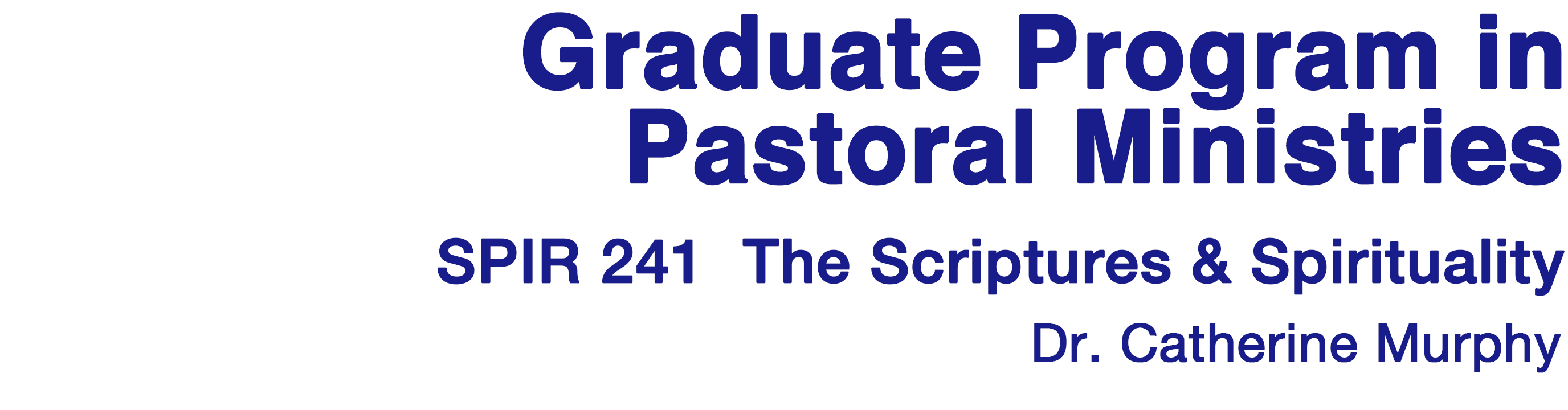 Graduate Program in Pastoral Ministries, SCU